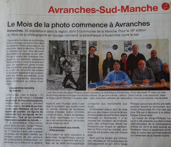Article Ouest France-serge-philippe-lecourt-avranches-29-fevrier-2016