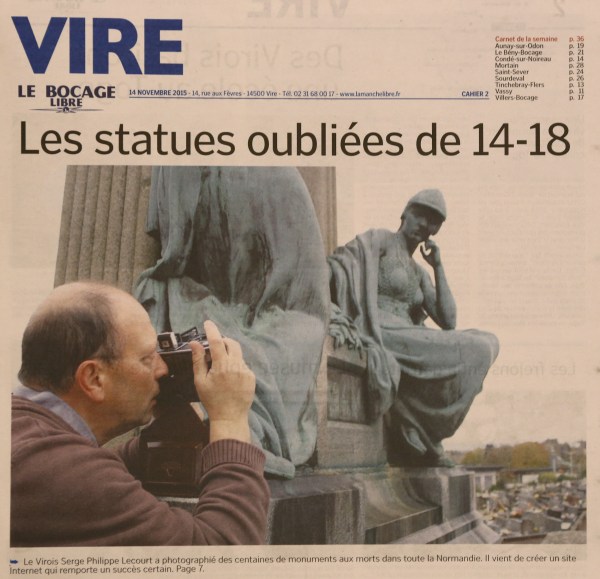 Vire le Bocage Libre-Une-2015-11-14-Serge Philippe Lecourt-statues oubliees de 14-18